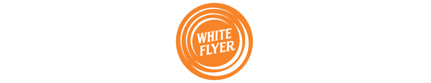 White Flyer logo with white text and orange target