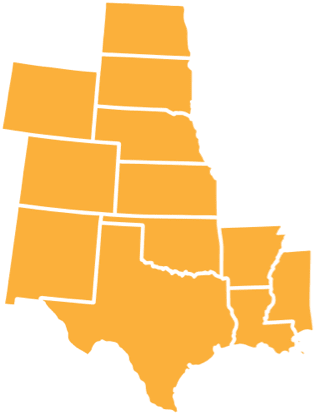 Map illustration of Central White Flyer sales region.