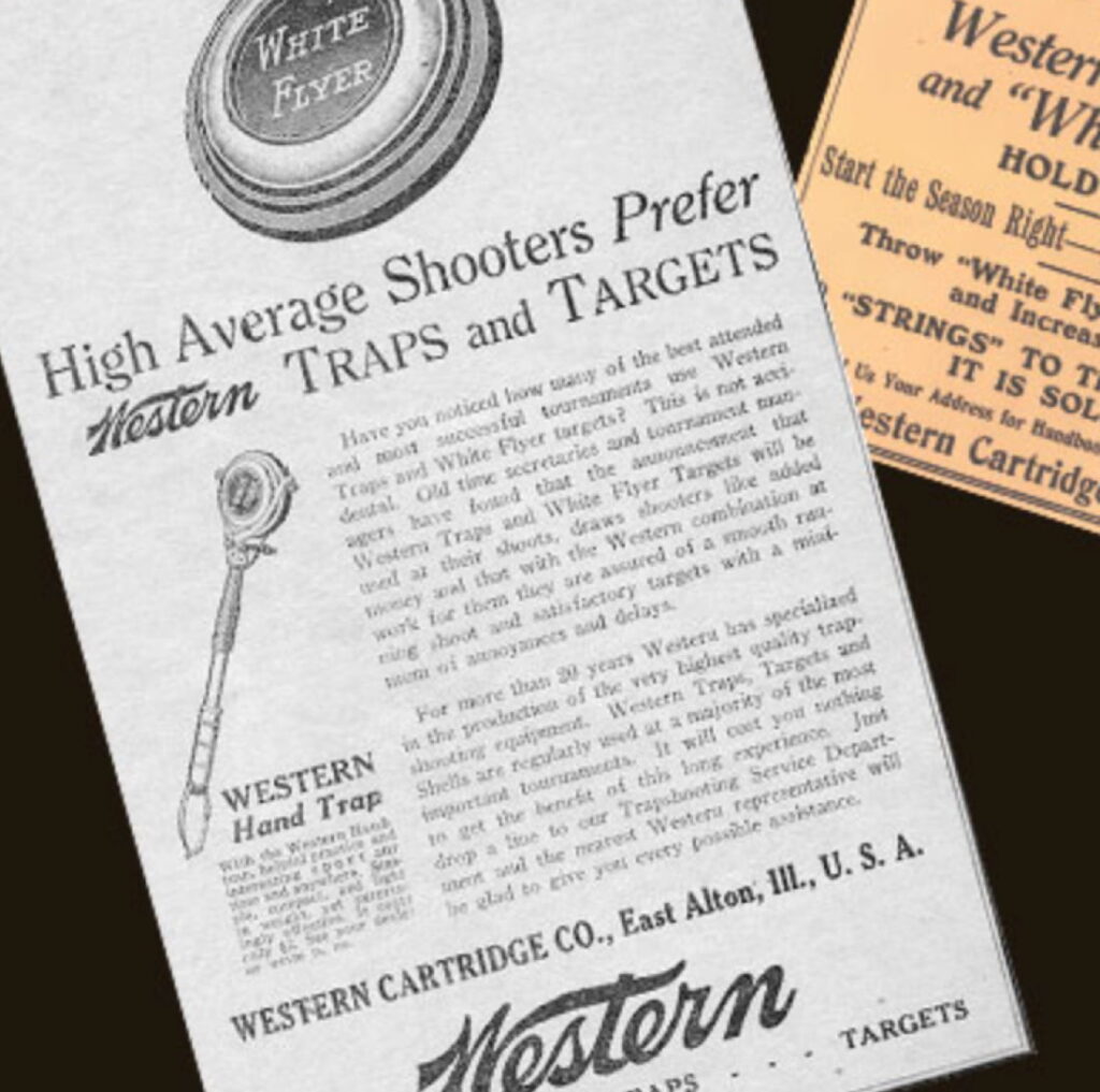 Vintage advertisement for Western Cartridge Co. traps and targets