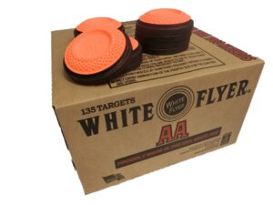 White Flyer AA target case box with targets sitting on top