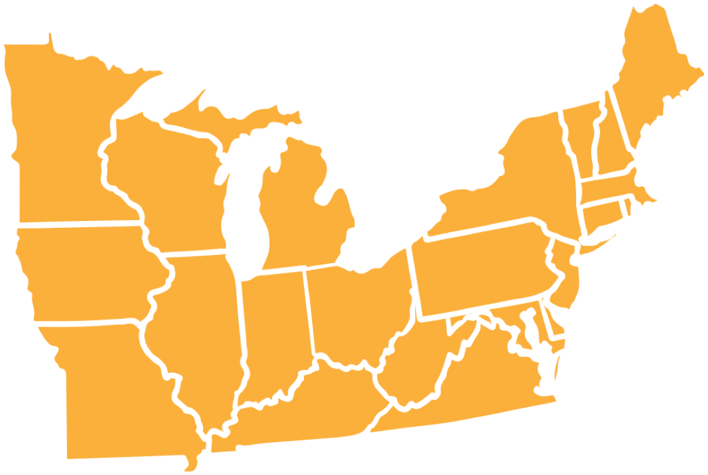 Map illustration of Northern White Flyer sales region.