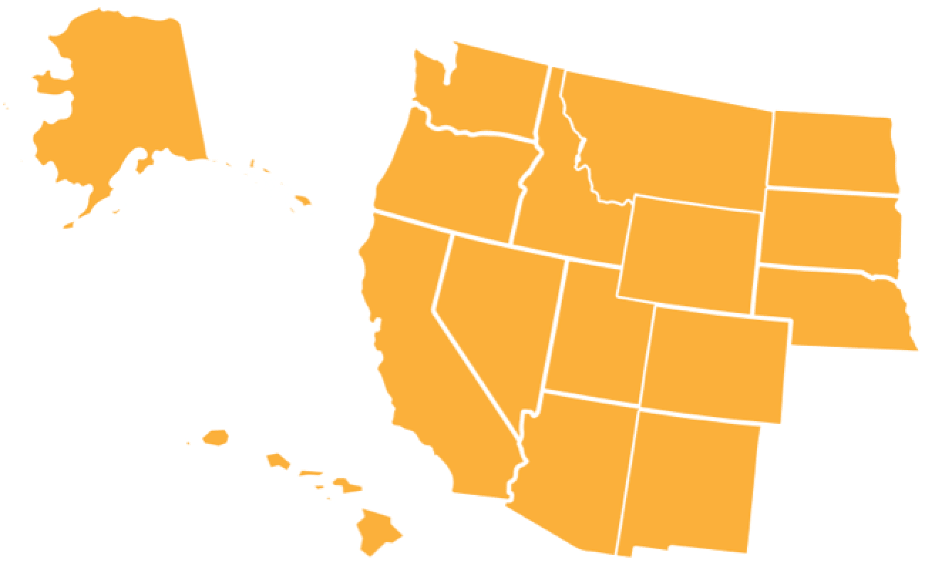 Map illustration of Western White Flyer sales region.
