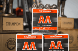 Stack of Winchester AA® Light Target Load 1 1/8 oz #8 (AA128) shotshells